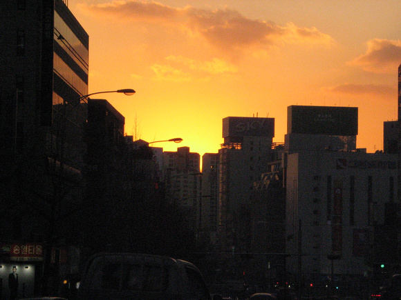 Sinchon sunset, January 2010