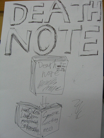 Death Note, the most popular comic series among my students at the time.  By Michael, Senior 3