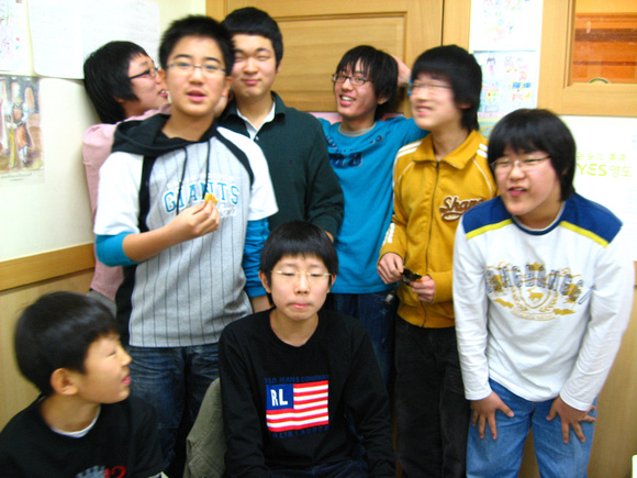 After winter vacation, this class was split by age. :( :(  Younger students went to another class.